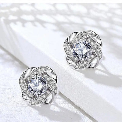 spiral flower earrings