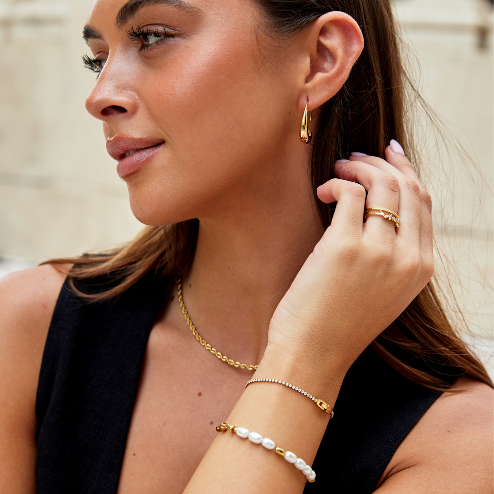 Nia Crystal Gold Bracelet