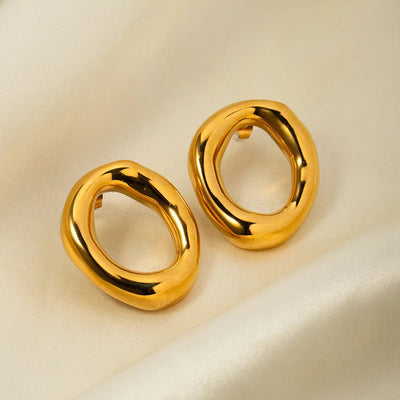 أقراط راكيل المفتوحة على شكل بيضاوي