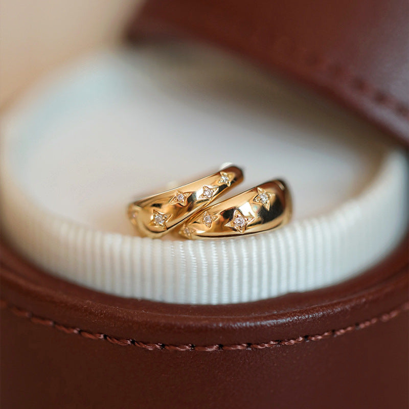 أقراط فاخرة من الذهب والفضة