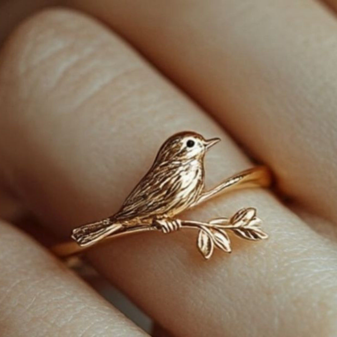 Golden Hummingbird Ring 