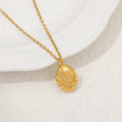 قلادة صورة بيضاوية أنيقة من الزركون