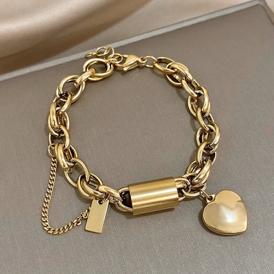 Thick Comfort Bracelet | White Gold