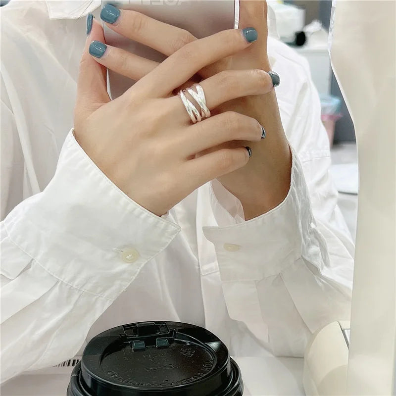 خاتم فضة إسترليني قابل للتعديل