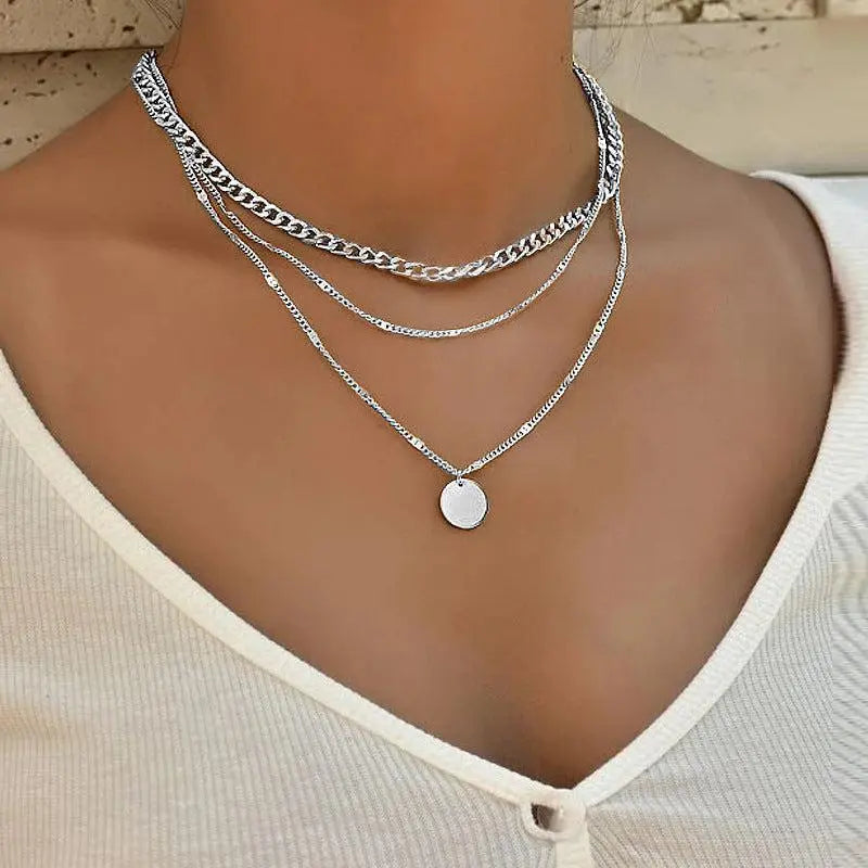 Gold and silver plated necklace