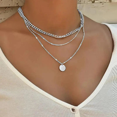 Gold and silver plated necklace