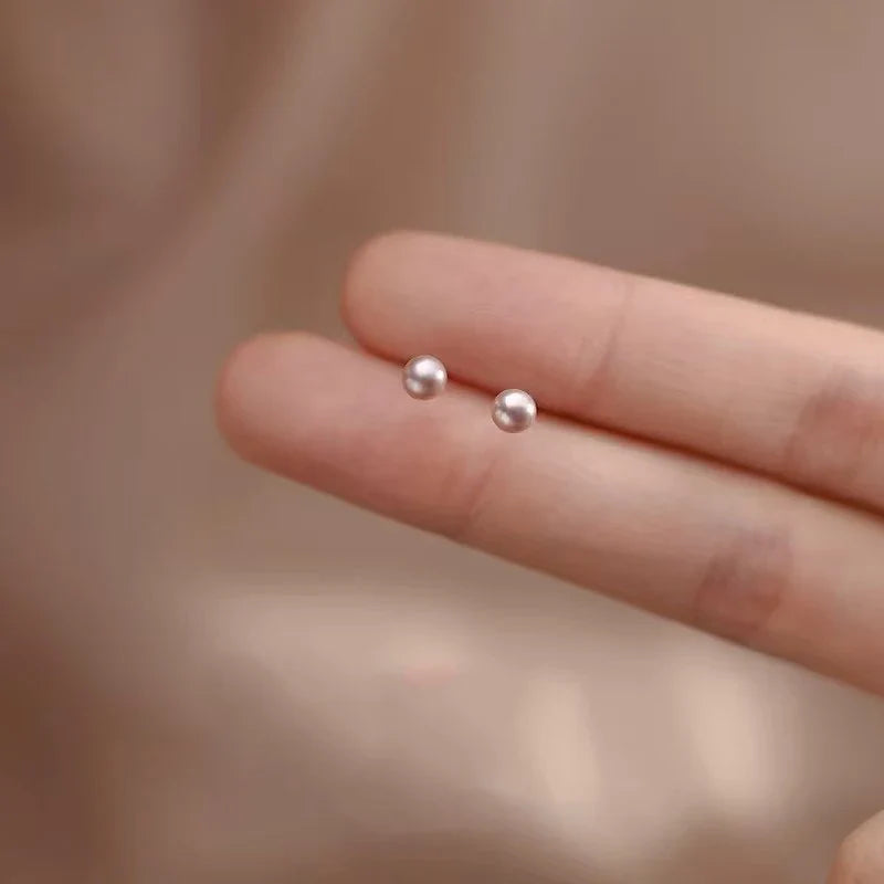 أقراط لؤلؤة المياه العذبة من الذهب عيار 14 قيراط أنيقة