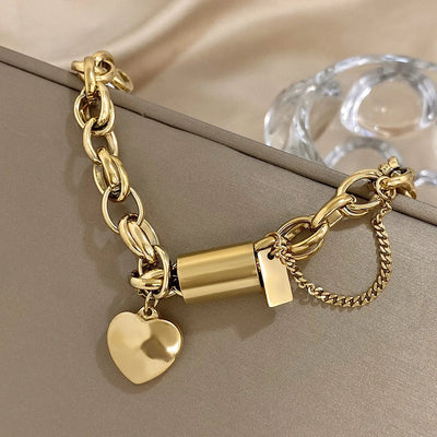 Thick Comfort Bracelet | White Gold