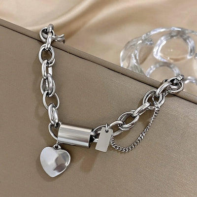 Thick Comfort Bracelet | White Gold