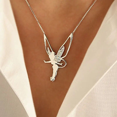 Fairy necklace in gold and silver