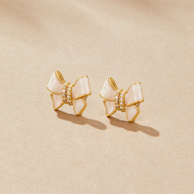 White Crystal Helix Earrings