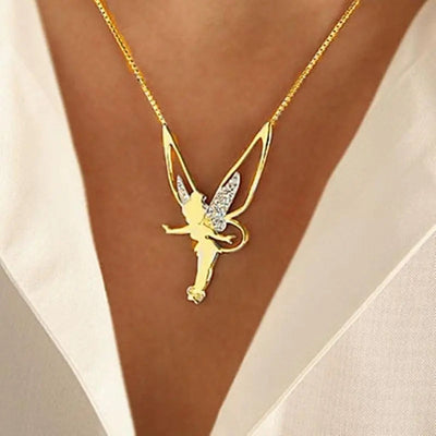 Fairy necklace in gold and silver
