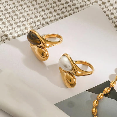 خاتم ميرا من اللؤلؤ الكهرماني