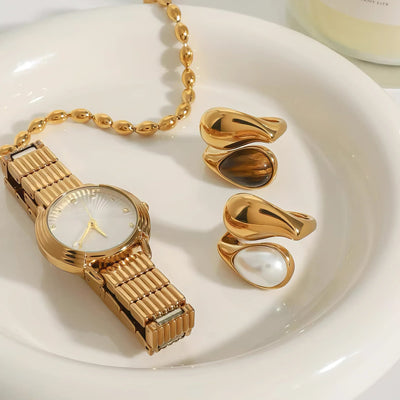 خاتم ميرا من اللؤلؤ الكهرماني