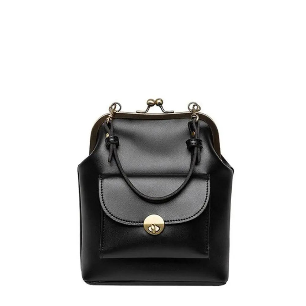 Anna - Elegant leather bag with snap closure