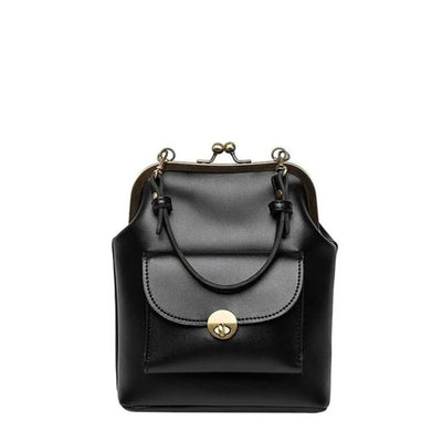 Anna - Elegant leather bag with snap closure