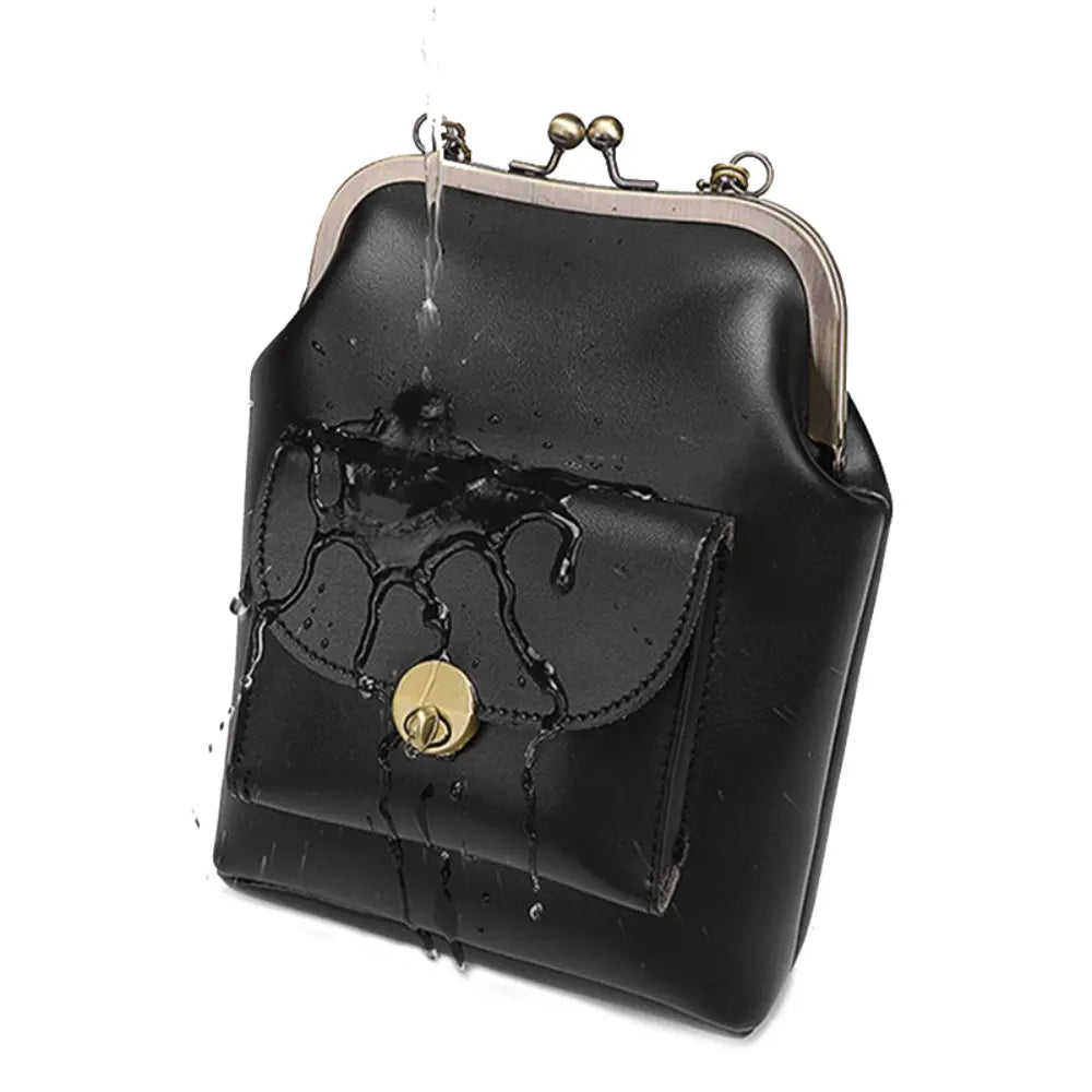 Anna - Elegant leather bag with snap closure
