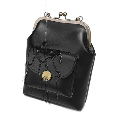 Anna - Elegant leather bag with snap closure