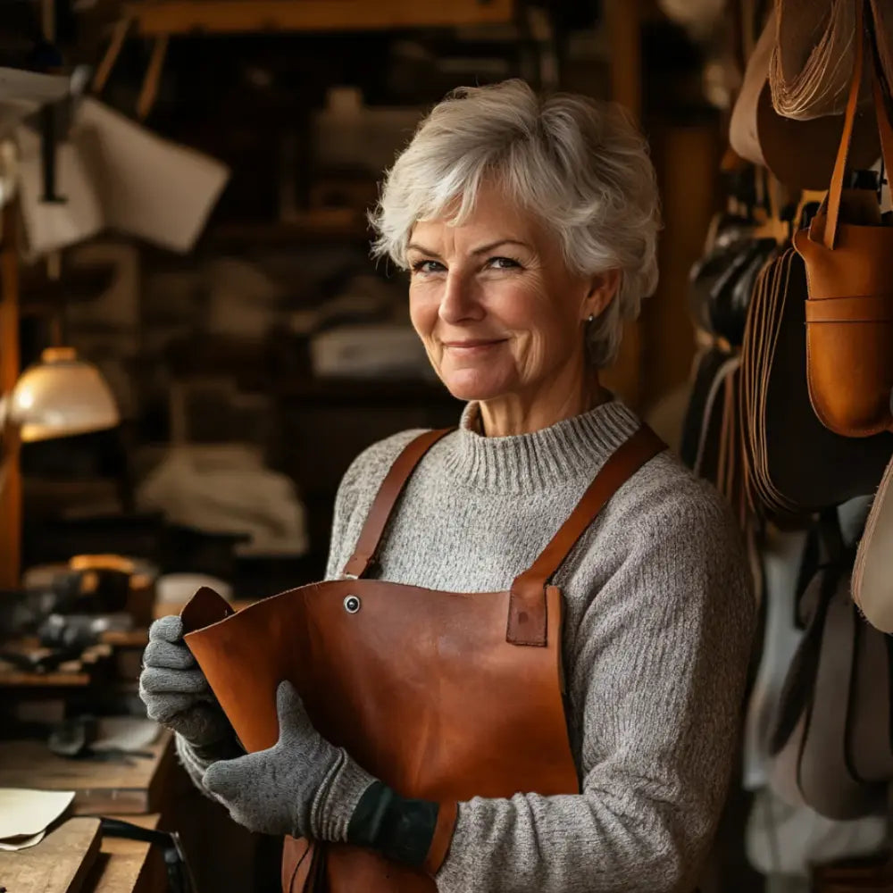 Anna - Elegant leather bag with snap closure