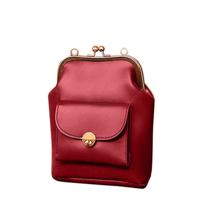 Anna - Elegant leather bag with snap closure
