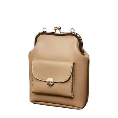 Anna - Elegant leather bag with snap closure
