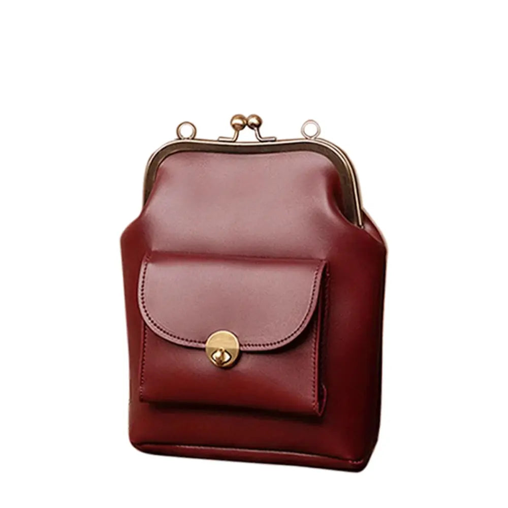 Anna - Elegant leather bag with snap closure