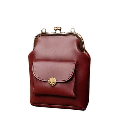 Anna - Elegant leather bag with snap closure
