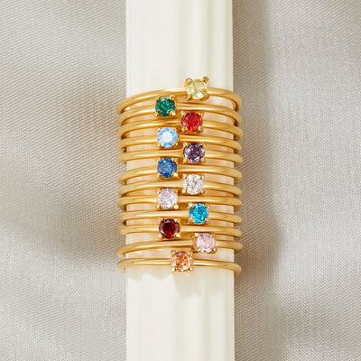 gold rings with birthstone