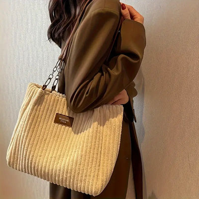 Maria - Elegant Corduroy Tote Bag