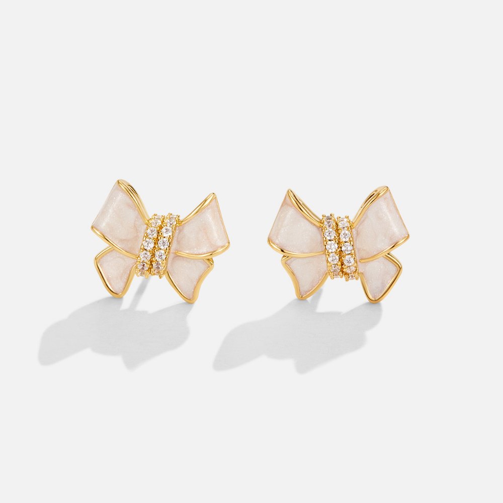 White Crystal Helix Earrings