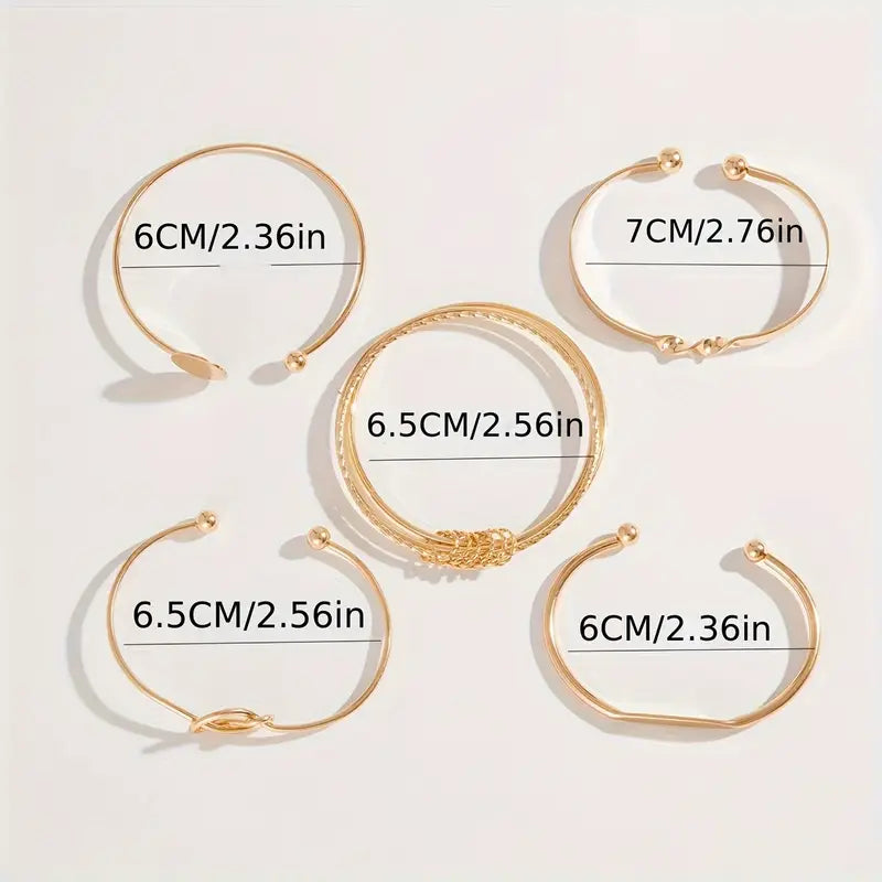 Elegance Linked Bracelet Set | Gold