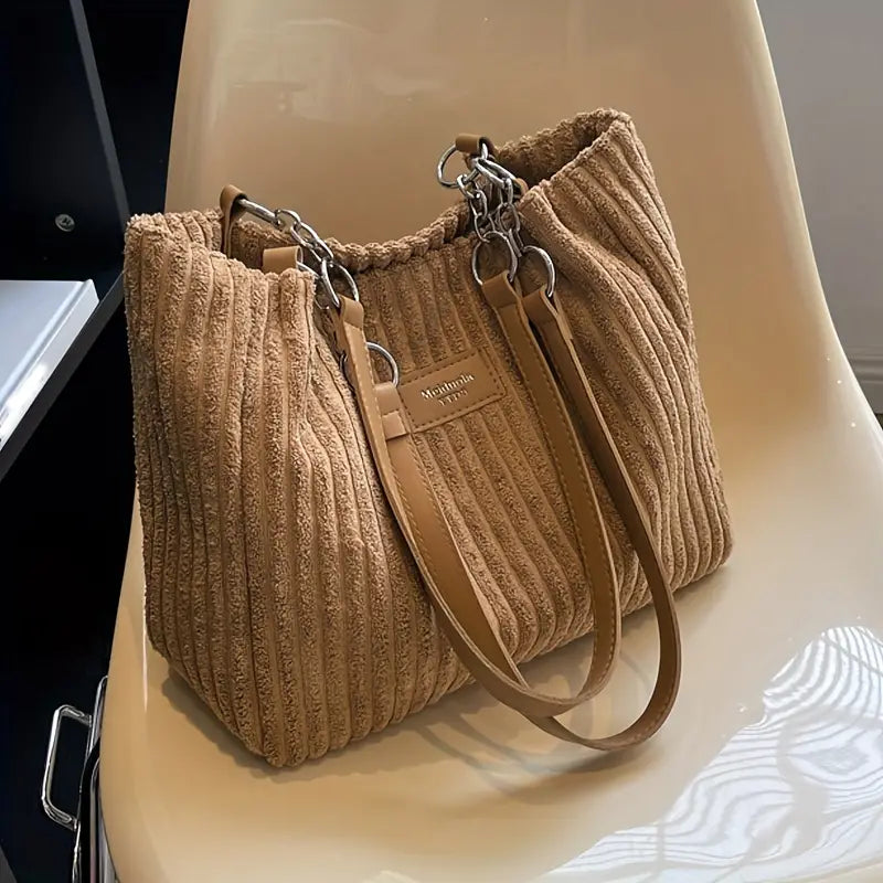 Maria - Elegant Corduroy Tote Bag