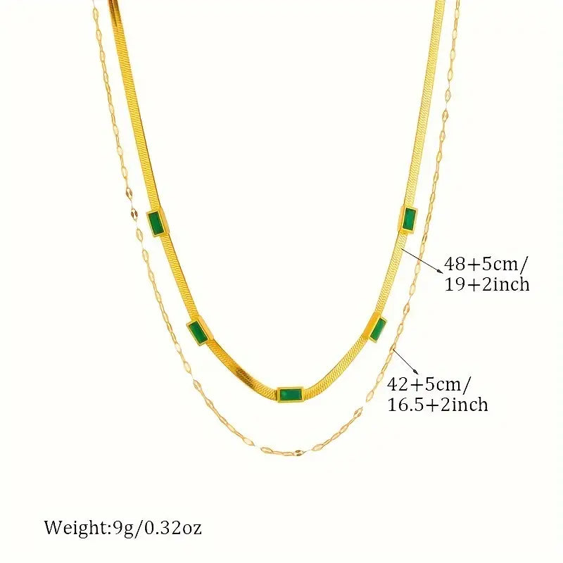 Sorella Gem Double Layered Retro Necklace | Gold