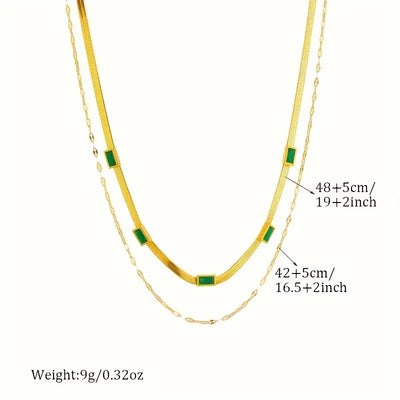 Sorella Gem Double Layered Retro Necklace | Gold