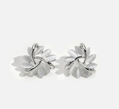 Elegant and sophisticated opal petal hoop earrings in gold