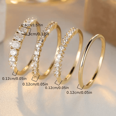 14k gold zircon stacking rings