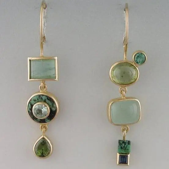 antique green earrings