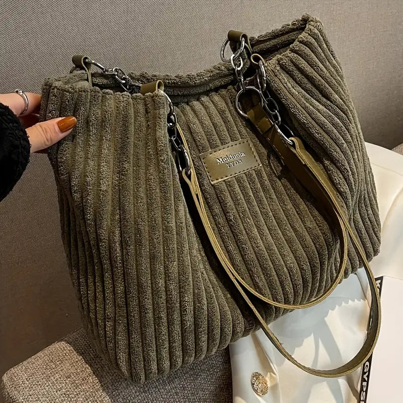 Maria - Elegant Corduroy Tote Bag