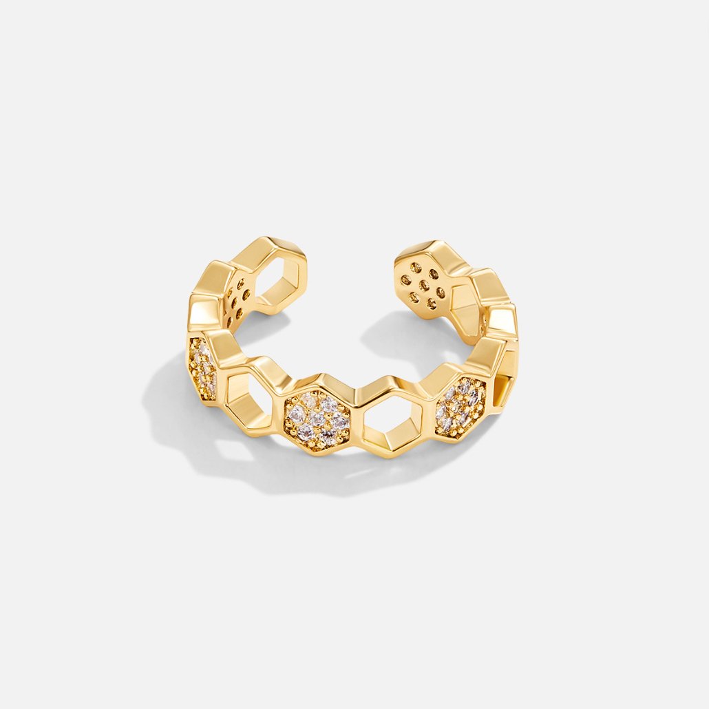 Binah - Gold and Crystal Ring