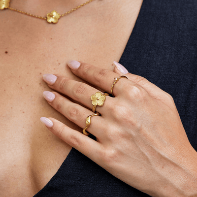 Gold Clover Leaf Ring