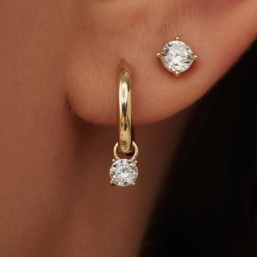 Moon Tear Stone Earrings | Gold