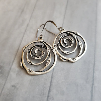 Lori - Sky Blue Spiral Earrings 