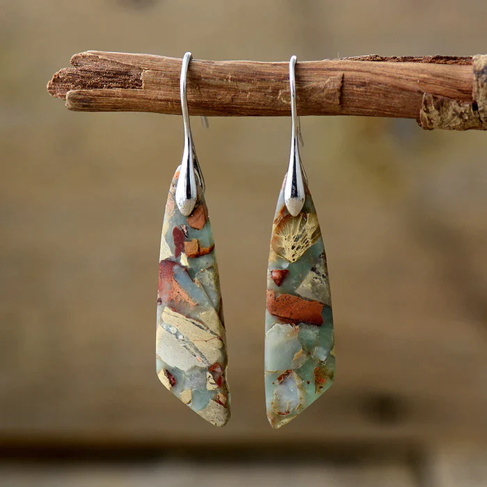 Unique natural stone earrings 
