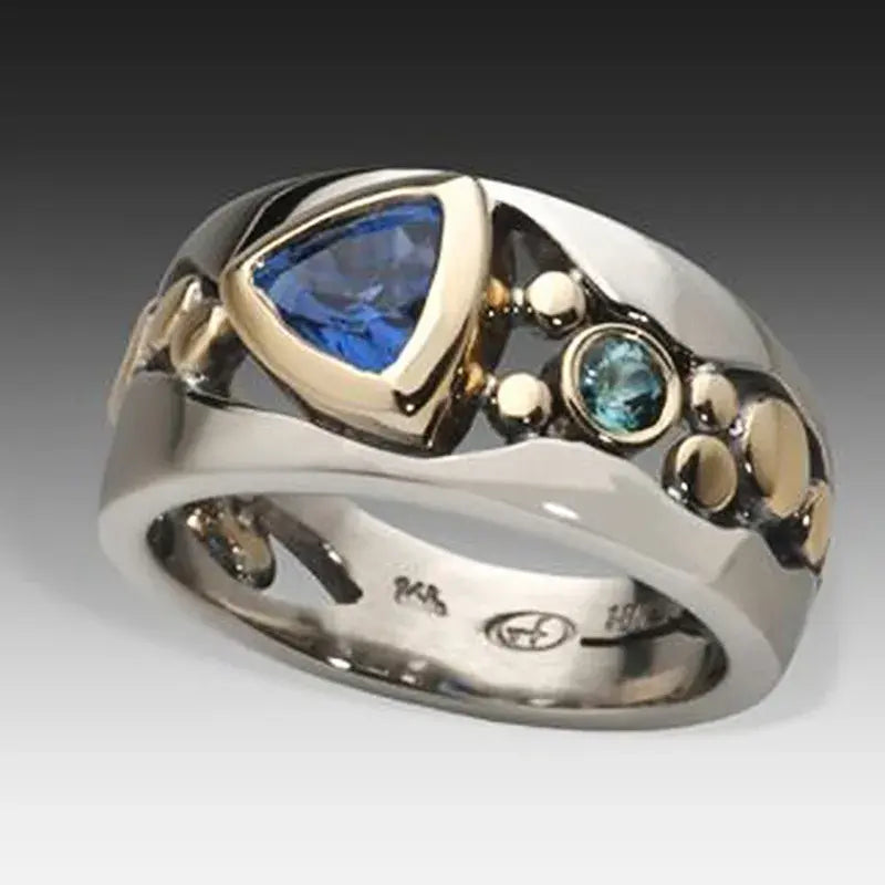 Antique Blue Crystal Ring 