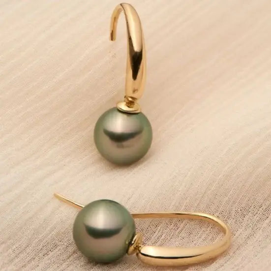 Elegant olive pearl earrings