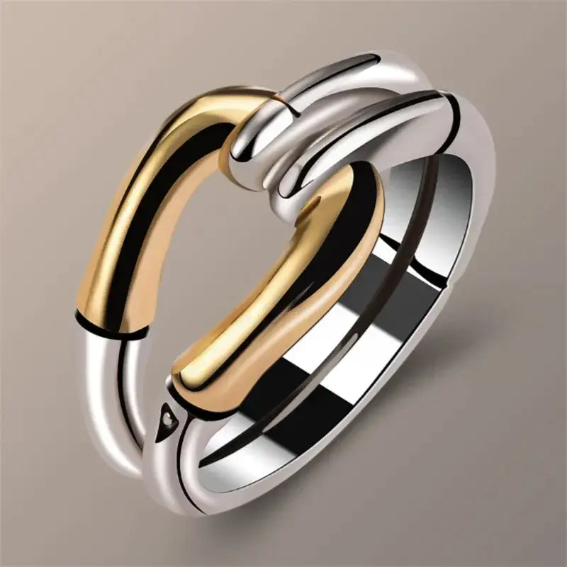 Antique ring decorated with gold and silver