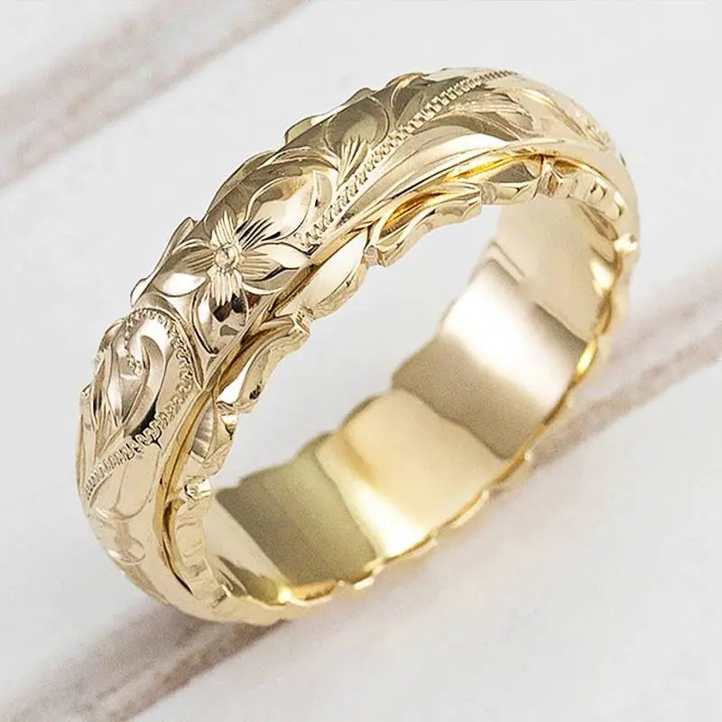 antique gold flower ring 