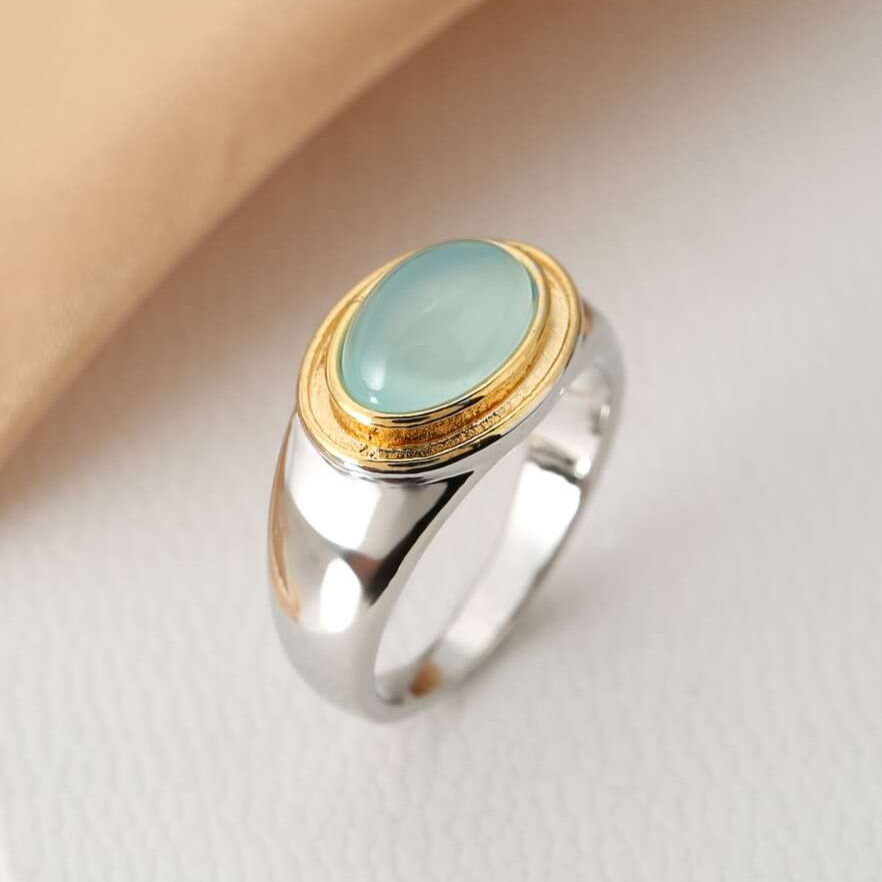 Gabi - Antique Green Moonstone Ring 