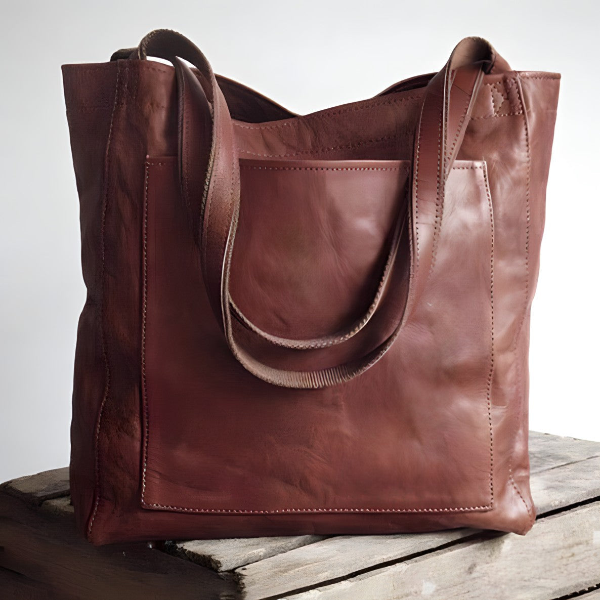 Opal - Stylish Multi-Pocket Leather Tote Bag