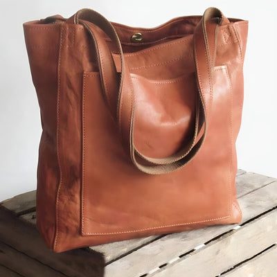 Opal - Stylish Multi-Pocket Leather Tote Bag